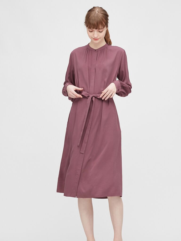 long sleeve fall dress for wedding guest