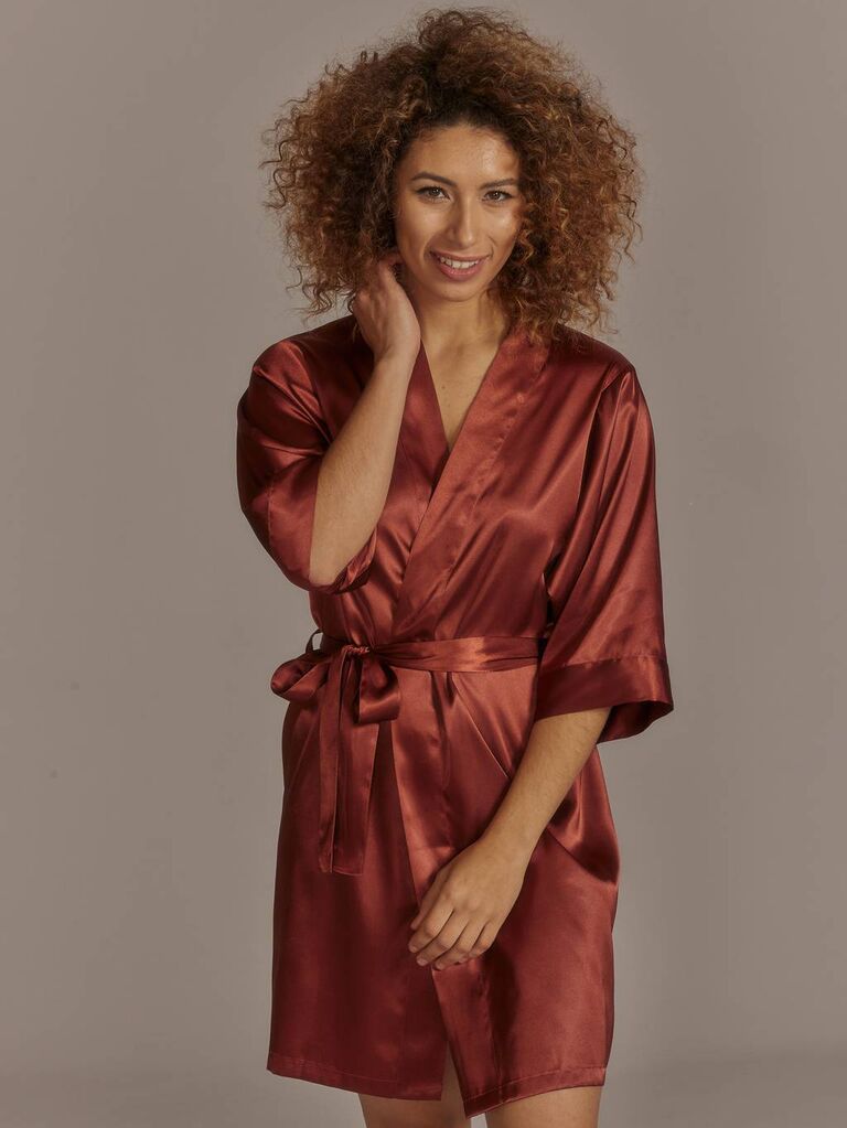 David's Bridal satin robe