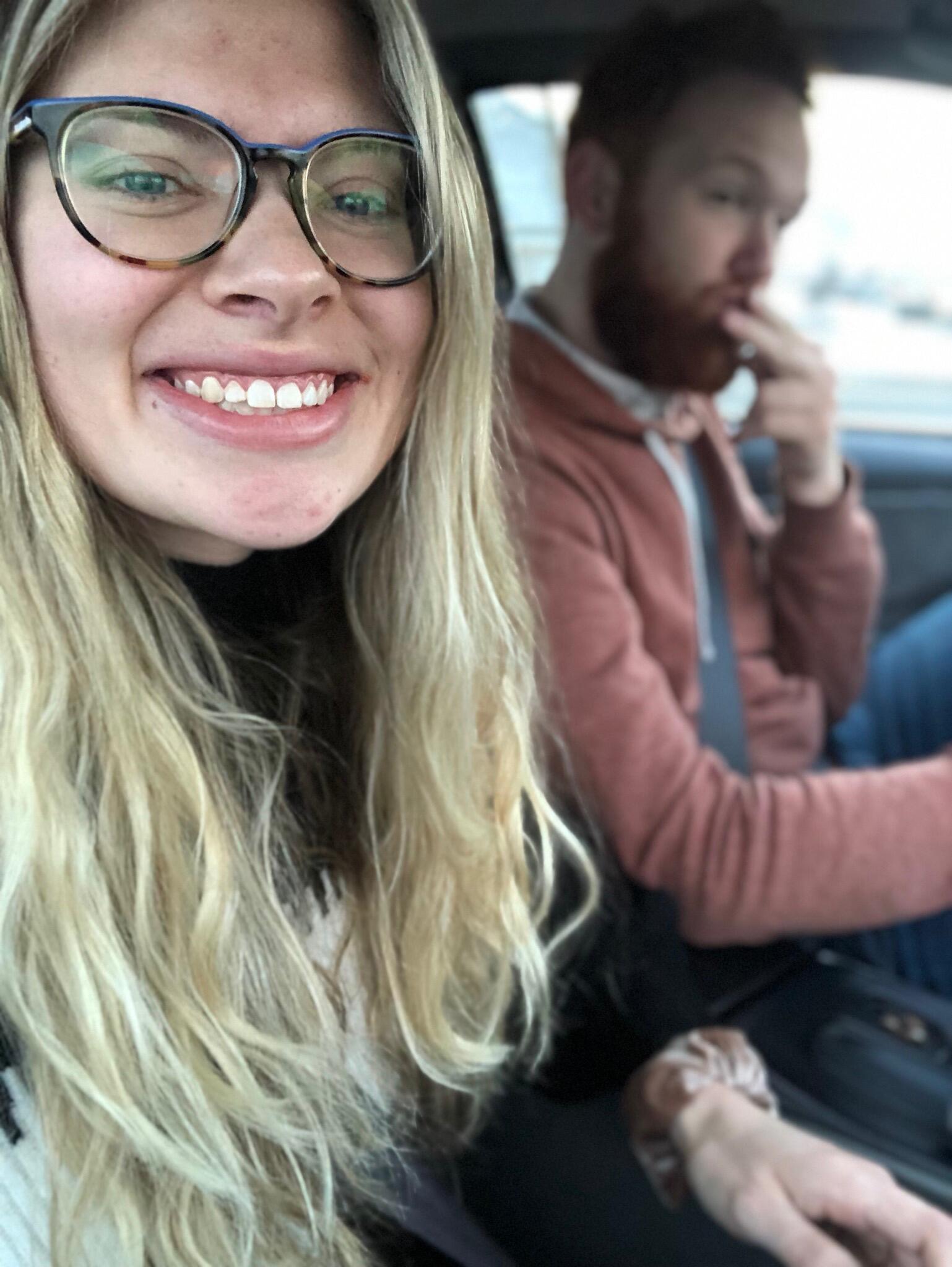 Aaron woke up EARLY to drive Matisse to the airport for her spring break trip in London. 