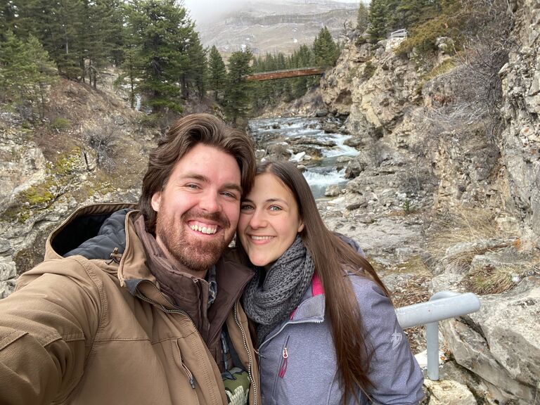 Abbi visited Aaron while he was in Montana on a clinical rotation. They went to the Natural Bridge near Big Timber Montana