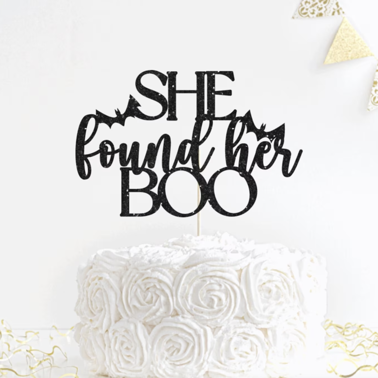 She Found Her Boo Halloween Bridal Shower Cake Topper