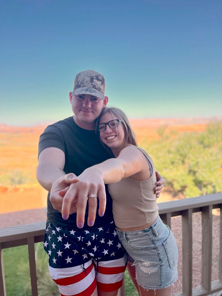 Our first picture after we got engaged!
