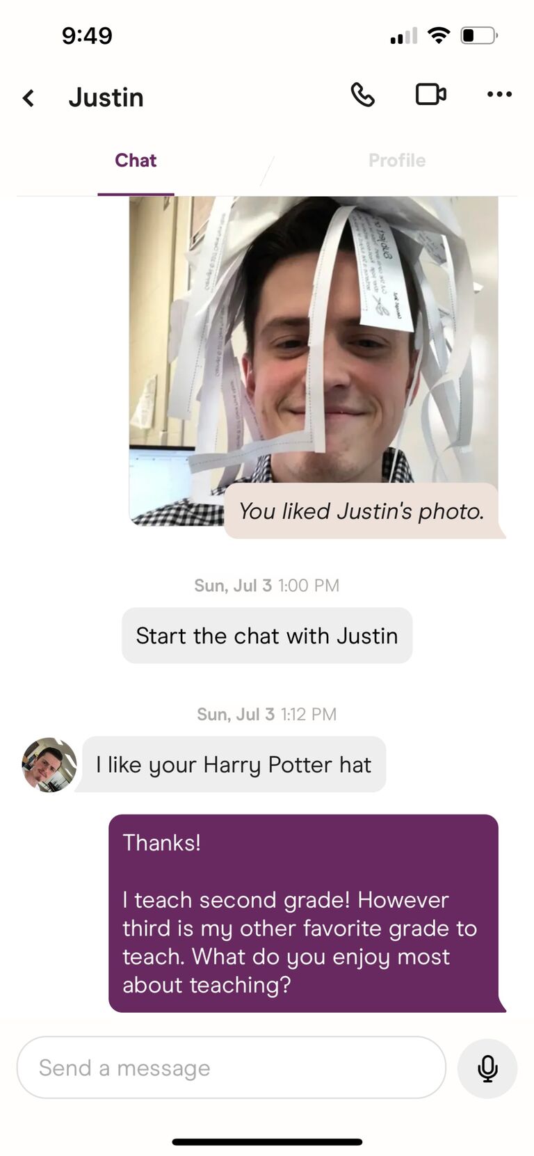 We met on Hinge in early July. The messages that started it all! 
