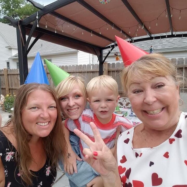 Celebrating my first baby's 4th birthday with family.
