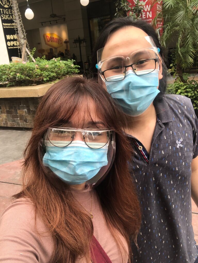Finally reunited! But with the pandemic in full swing, our meetups were few and far between. Enter face masks, face shields, and plenty of precautions — love in the time of COVID!