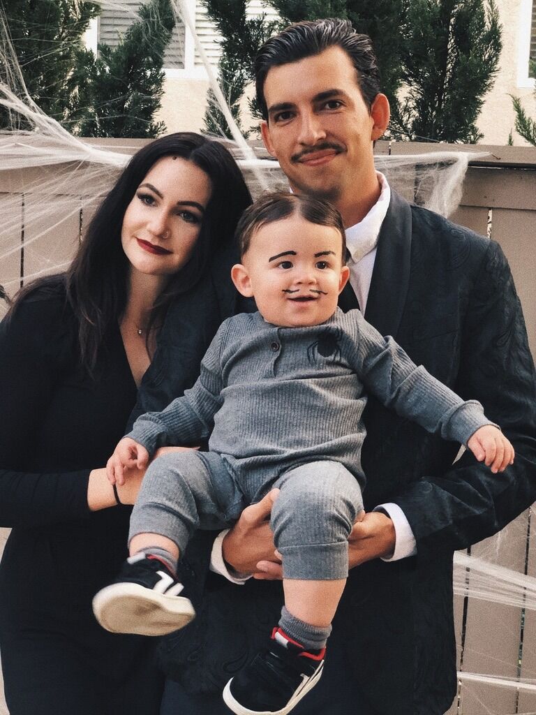 Morticia, Gomex, and Pubert Addams