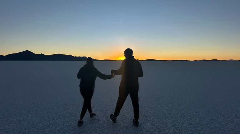 Sunset in the salt flats