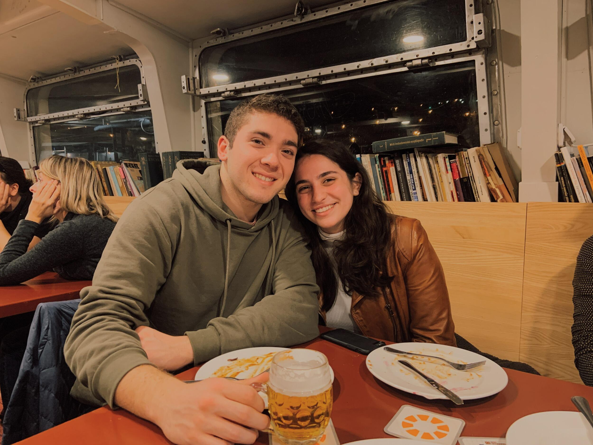 First food (and beer) tour together abroad in Prague for first Valentine's Day