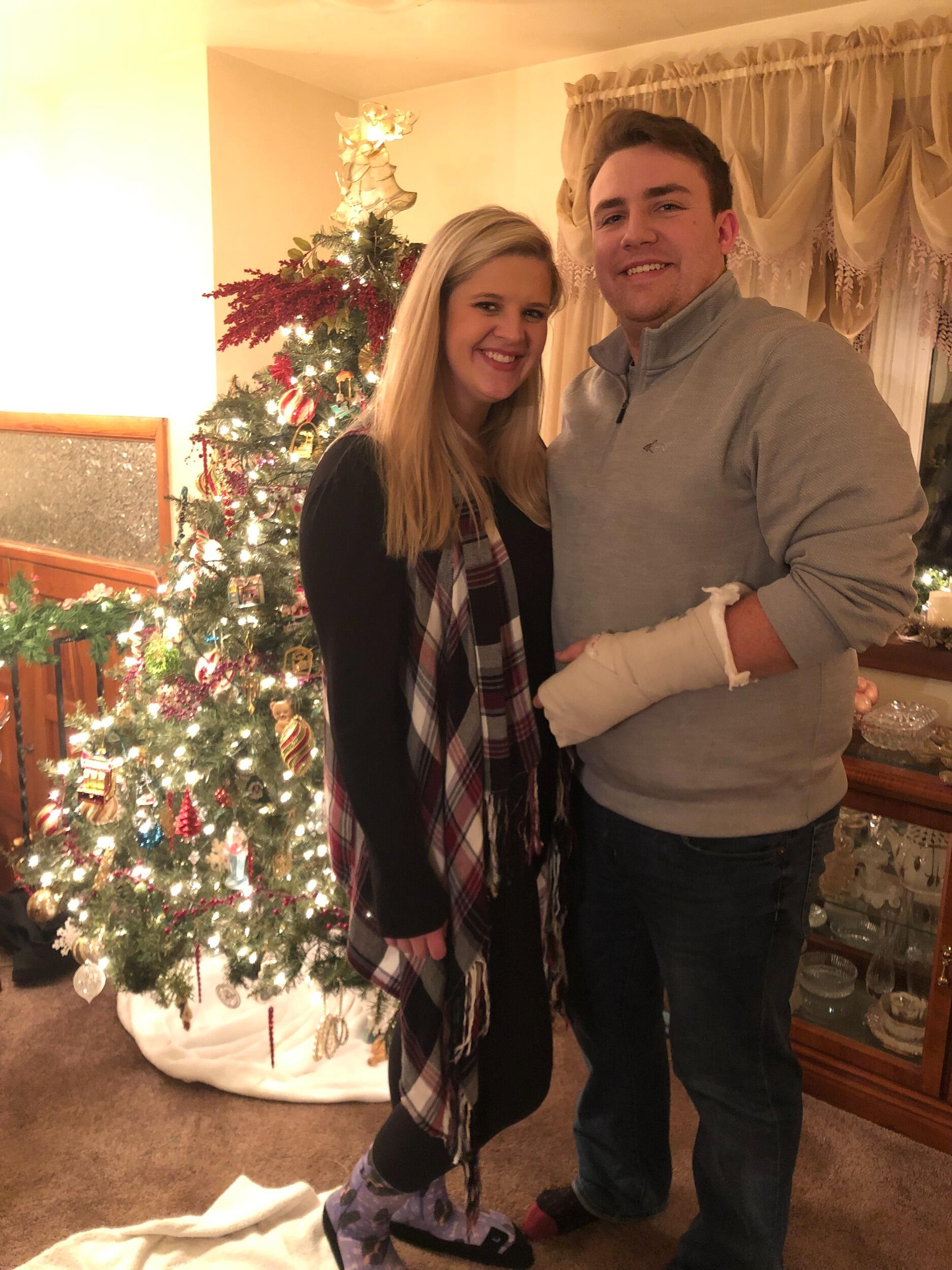 First Christmas together...Justin had to get stitches 2 days before