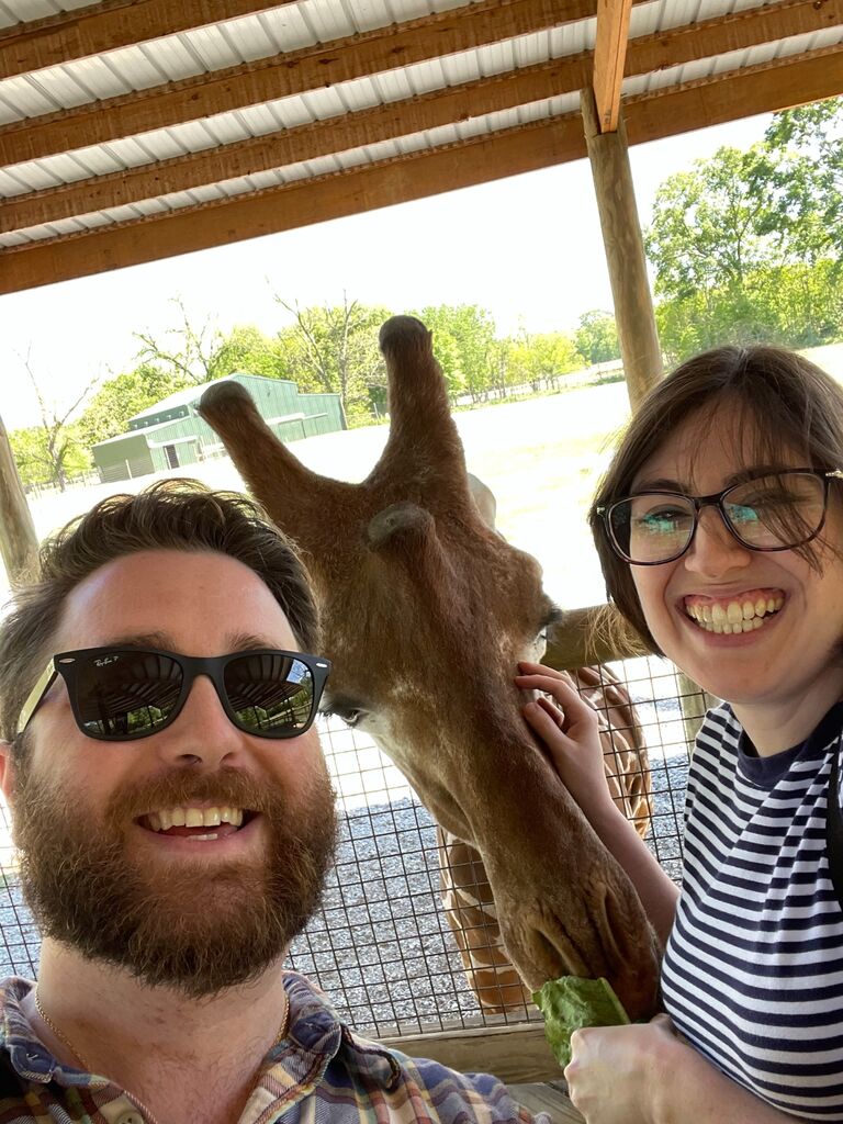 Here we still are at the Alabama Safari Park feeding the giraffes and enjoying each other's company after we finished driving around the grounds and feeding the variety of animals. I realized the more time I spent with Kevin, the more I began to form these small special moments where I've laughed more than I have in a very long time. I'll always look back on times like these with admiration for your smile and the joyful silliness you've brought into my life. ~ R