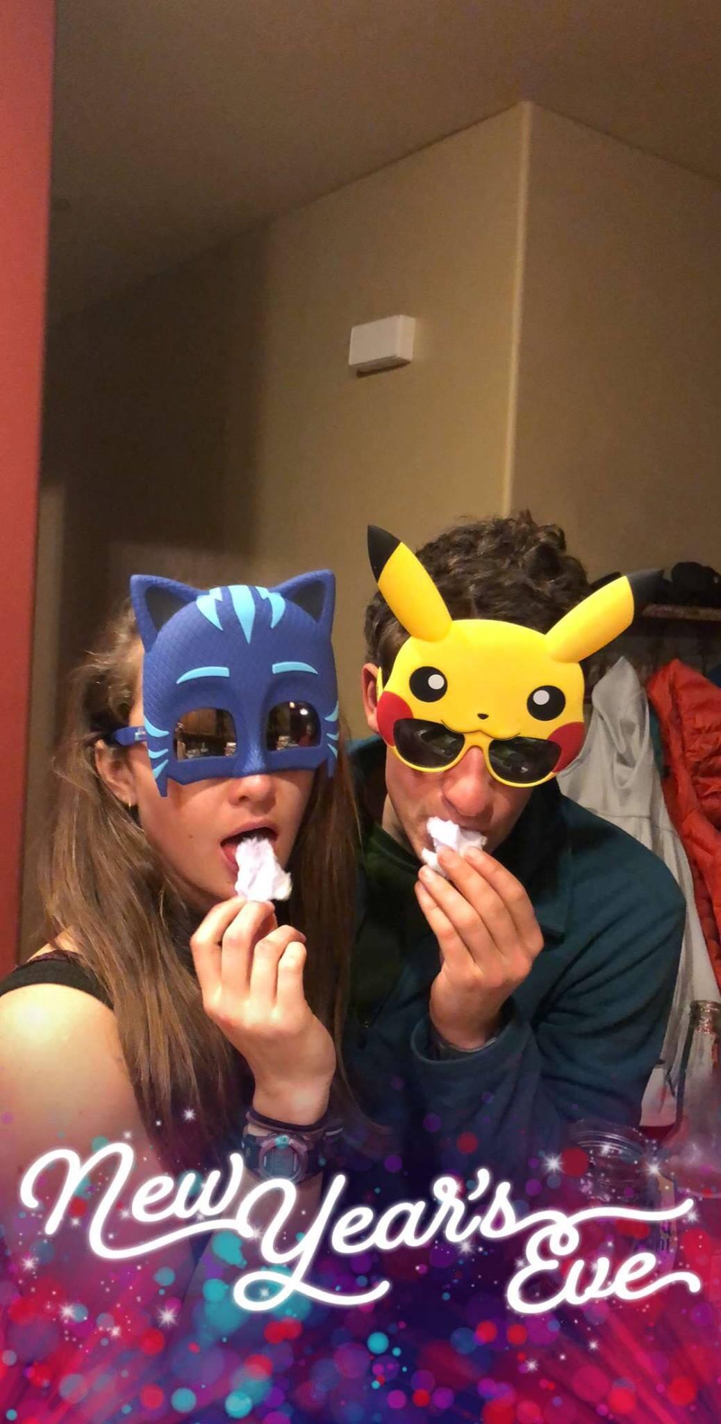 We spent New Years Eve together in Driggs, ID that year with both our families. This is the first and only New Years Eve we actually spent together since starting dating and yes this is the only picture we have together to show. 