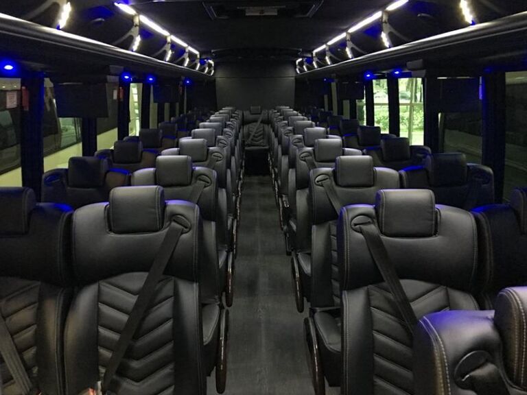 Inside view of the luxury bus