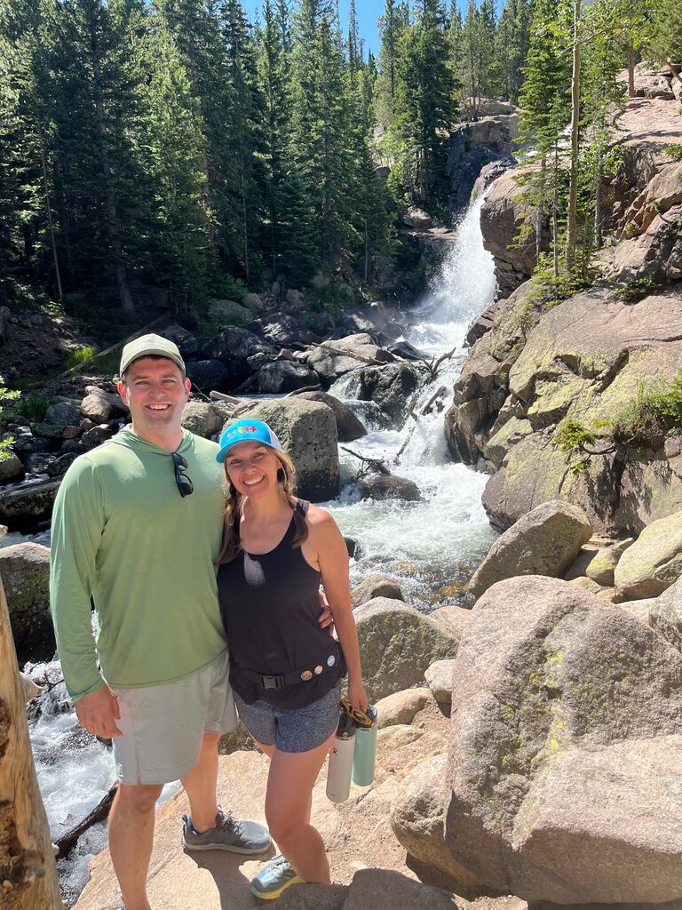 Estes Park, CO. We camped, hiked, and biked through Rocky Mountain National Park. We even saw a grand-daddy elk with 10 points on each antler!