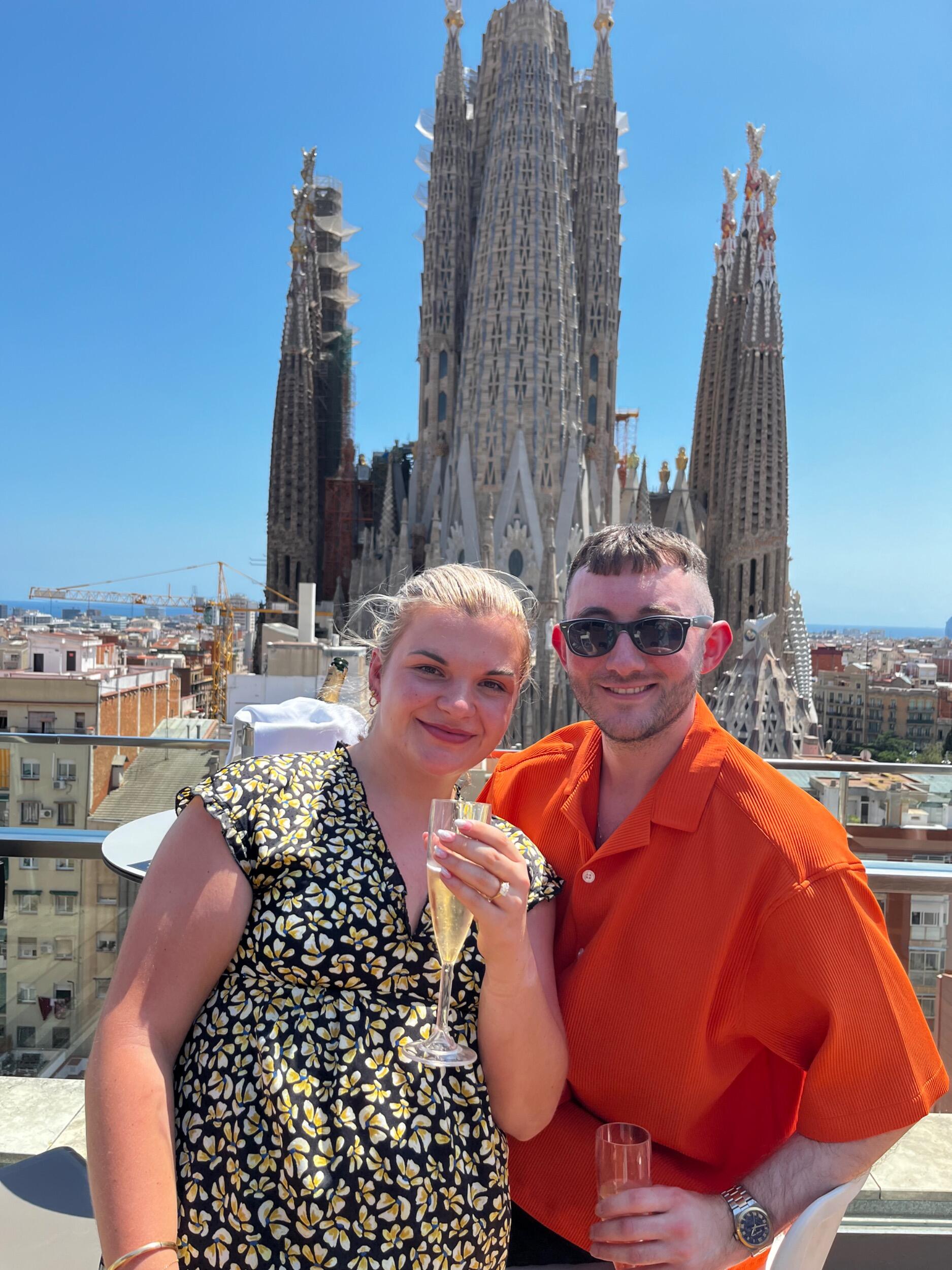 Back to Barcelona again, the BIG engagement happened. The day consisted of Park Guell,  a private boat and lots of Prosecco!!