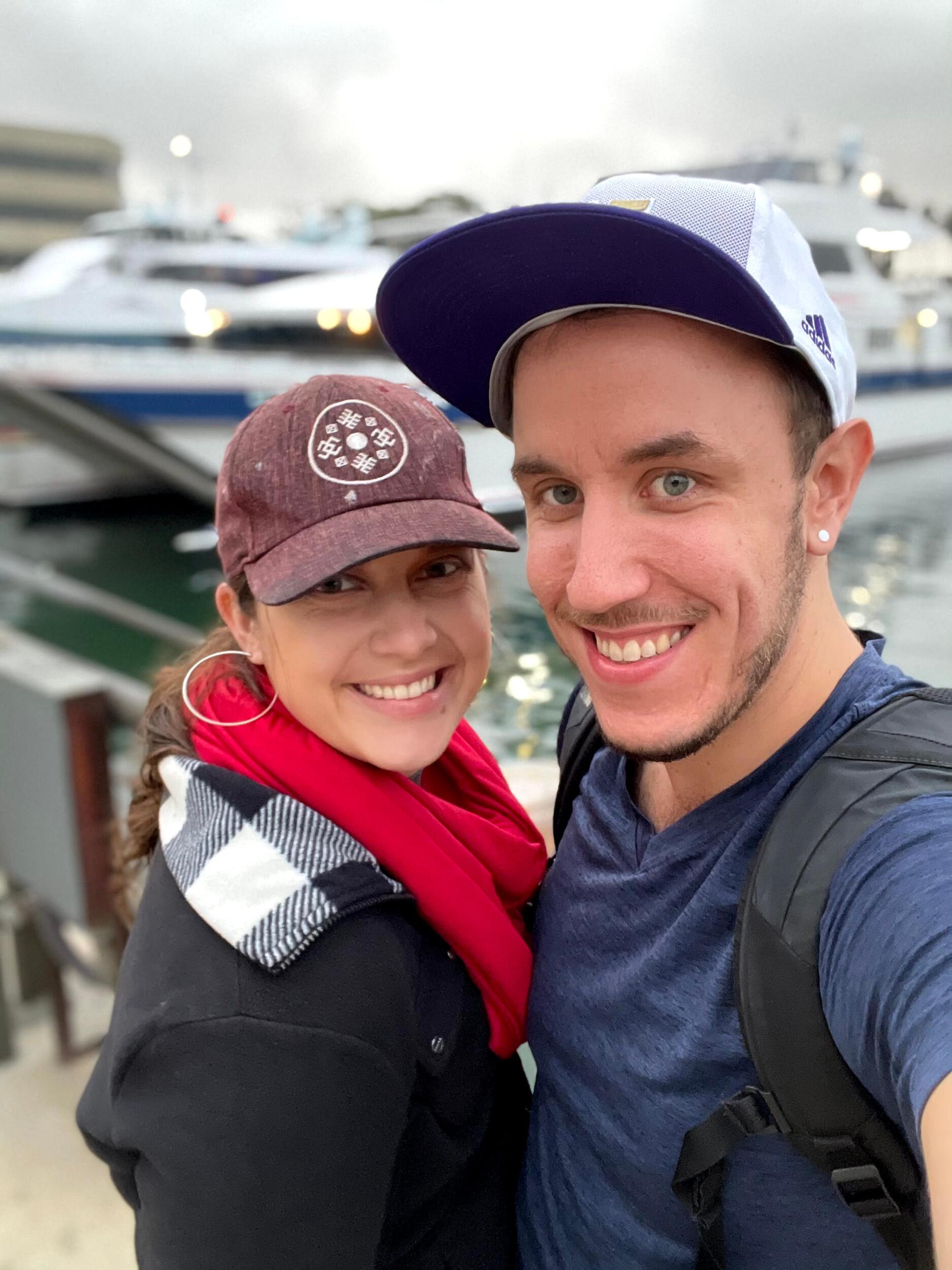 Russell's 30th birthday about to board a ferry to Catalina Island.