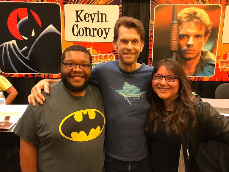 Veronica takes Courtney to meet his hero, Batman.