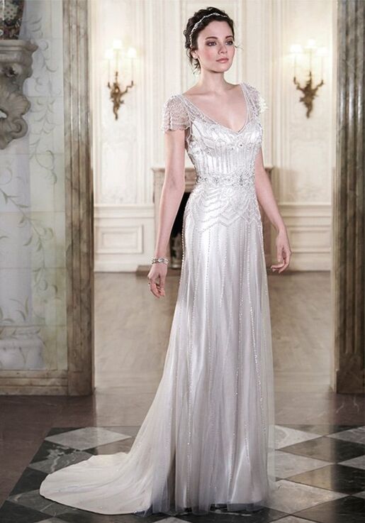 satin sheath wedding dress