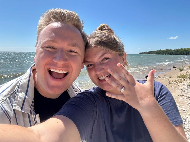 At the end of a long weekend in Door County, WI, Kole got down on one knee, which made for the easiest yes!