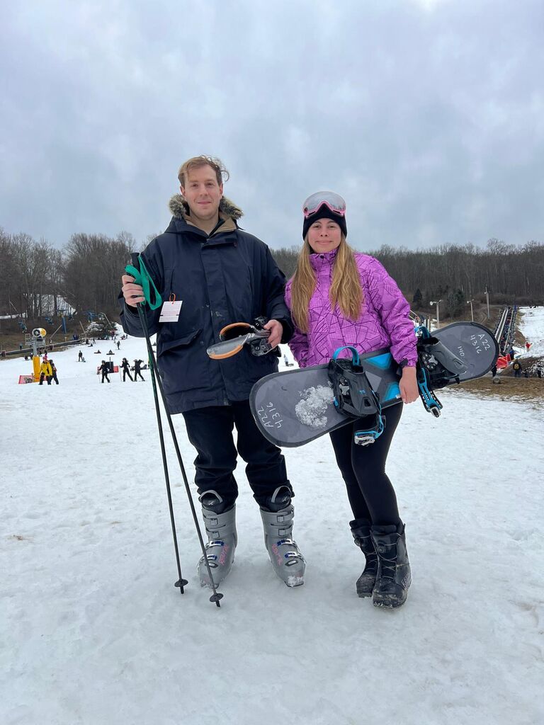 First time for both of us skiing