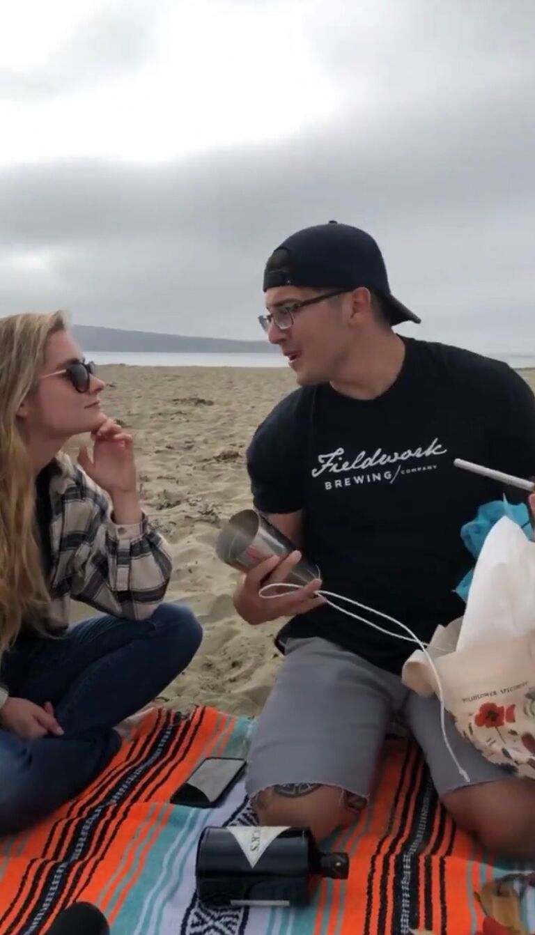 I surprised Laramie at the beach and asked her to be my girlfriend. She said maybe :)
