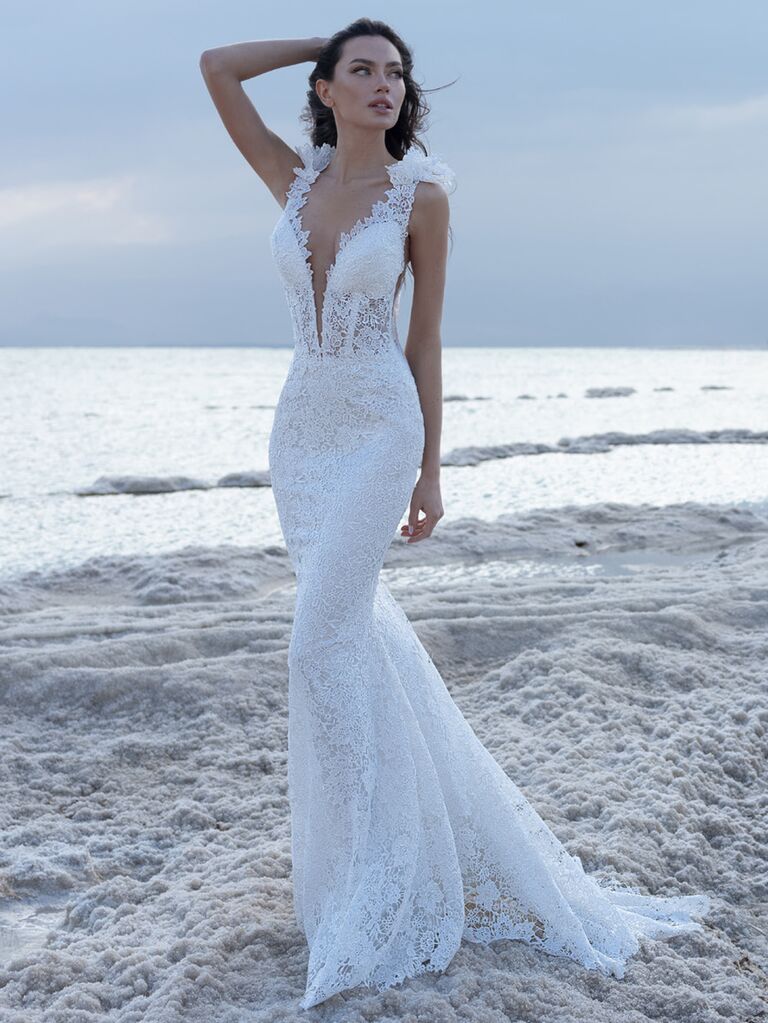 wedding dress in the beach