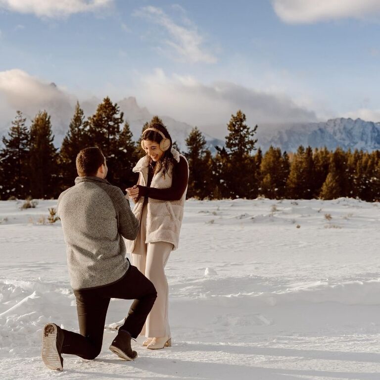 2 cats, 2 houses, 11 national parks, 8 countries, and 19 years of knowing each other later; Matt pulled off a beautiful proposal. Brigitte and Matt had a ski vacation planned with the Marks family in Jackson Hole. Matt arranged to propose on a scenic drive in Grand Teton with a private dinner to follow. Brigitte was surprised to see her family flew out to Wyoming to join in the engagement celebrations and the rest of the vacation.