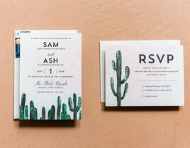 Wedding stationery with RSVP card