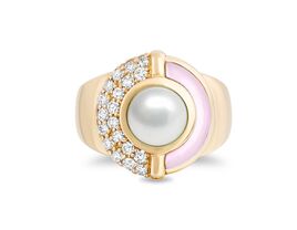 A pearl engagement ring