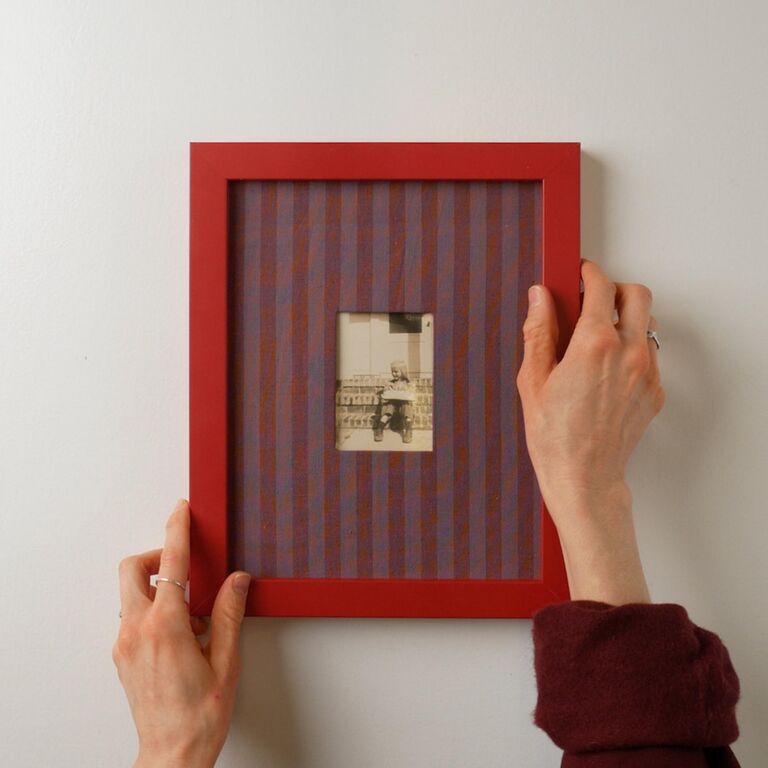 Framed photo with fabric mat