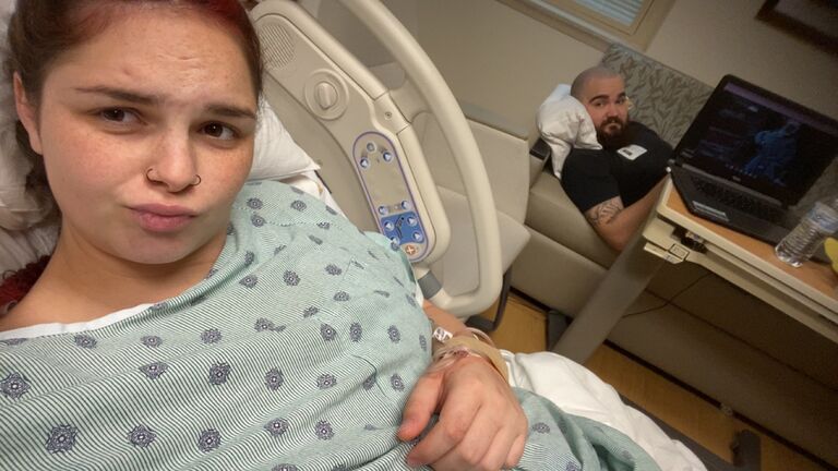 In the hospital to have our baby girl!
