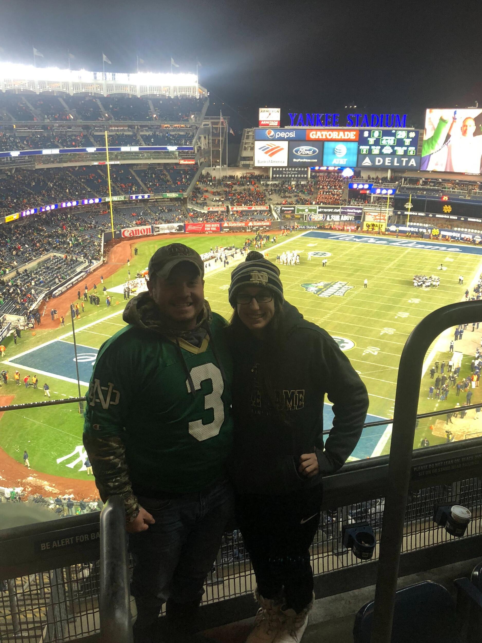 One year anniversary at the Notre Dame Football game