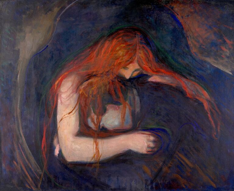Lizz meets and instantly falls in love with Michael, turning him into a vampire with the Dark Gift (They later commission Edvard Munch to paint the event in 1893).