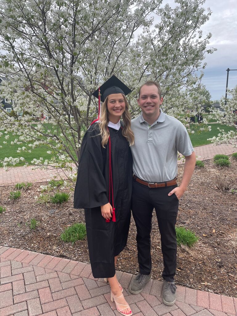 College graduation from CSB and SDSU this spring. This brought an end to our 4 years of long distance and the start of our next chapter in Sioux Falls.