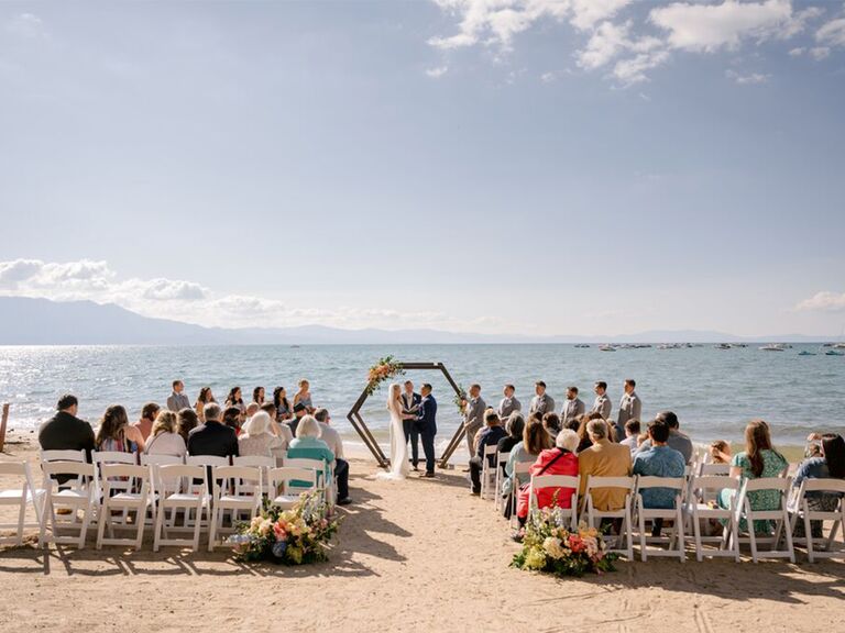 beach wedding ceremony lake tahoe