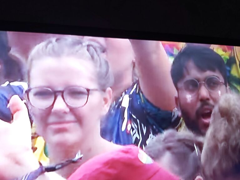 We went to the Isle of Wight Festival and got caught on the TV footage