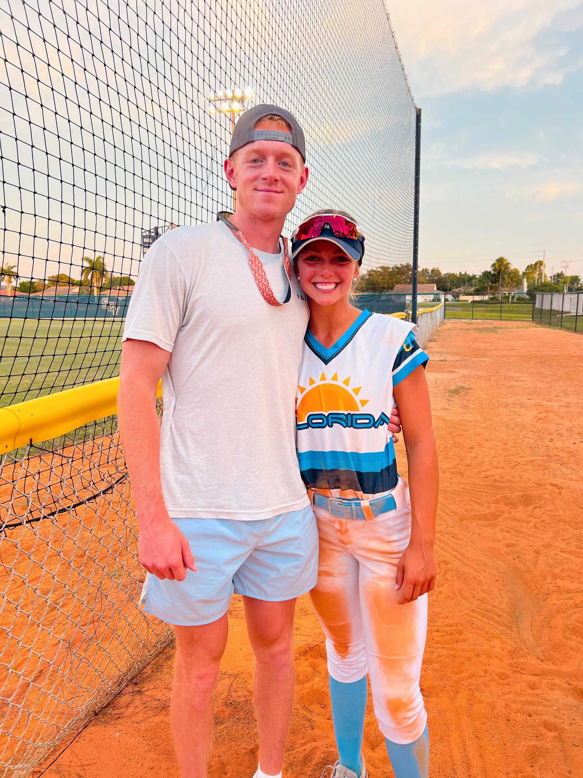 Sully obviously had to stay and watch some softball too.