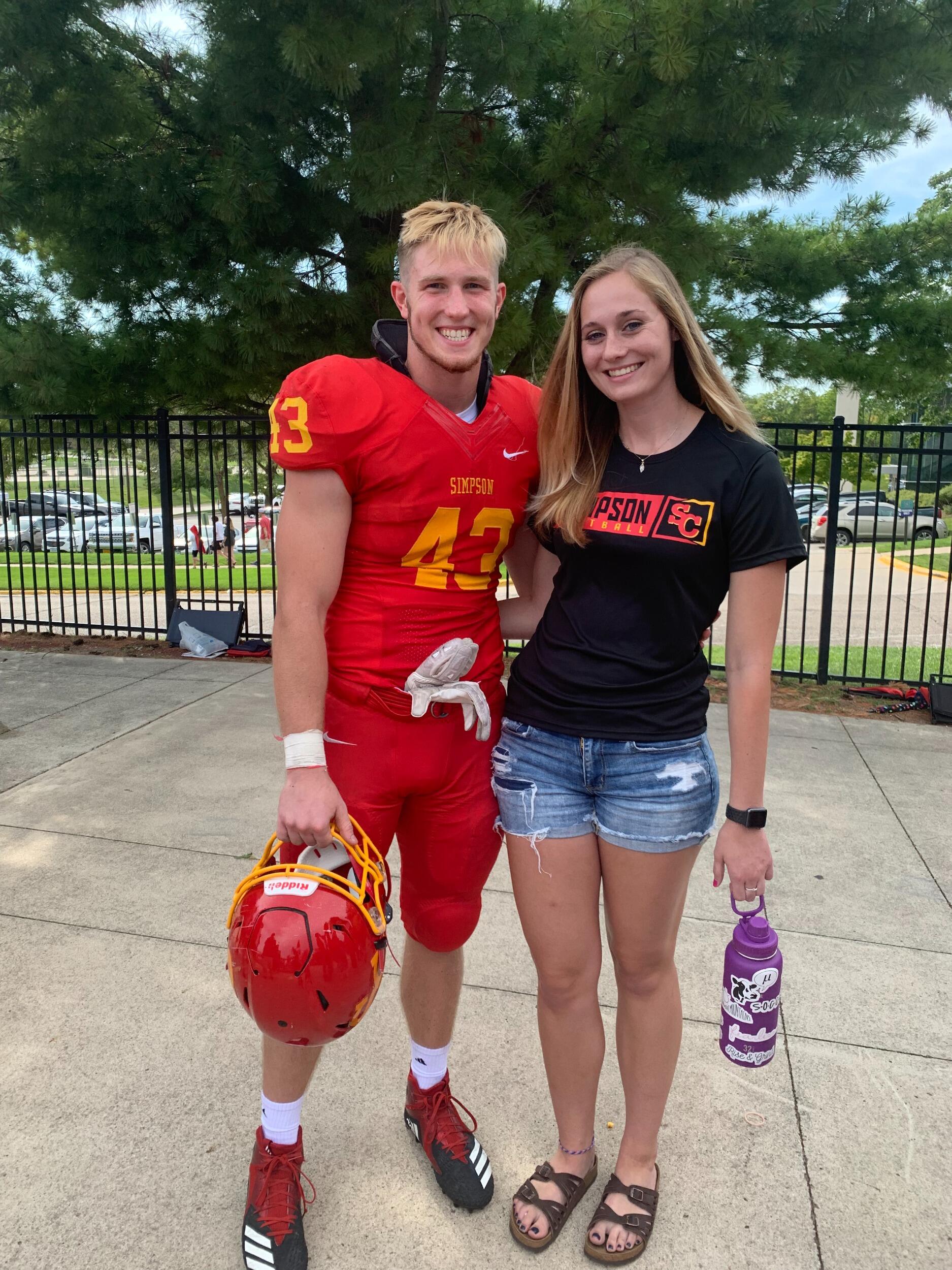 With both of us playing college sports, it could be hard to watch each other play. But whenever we could we would go to the games!