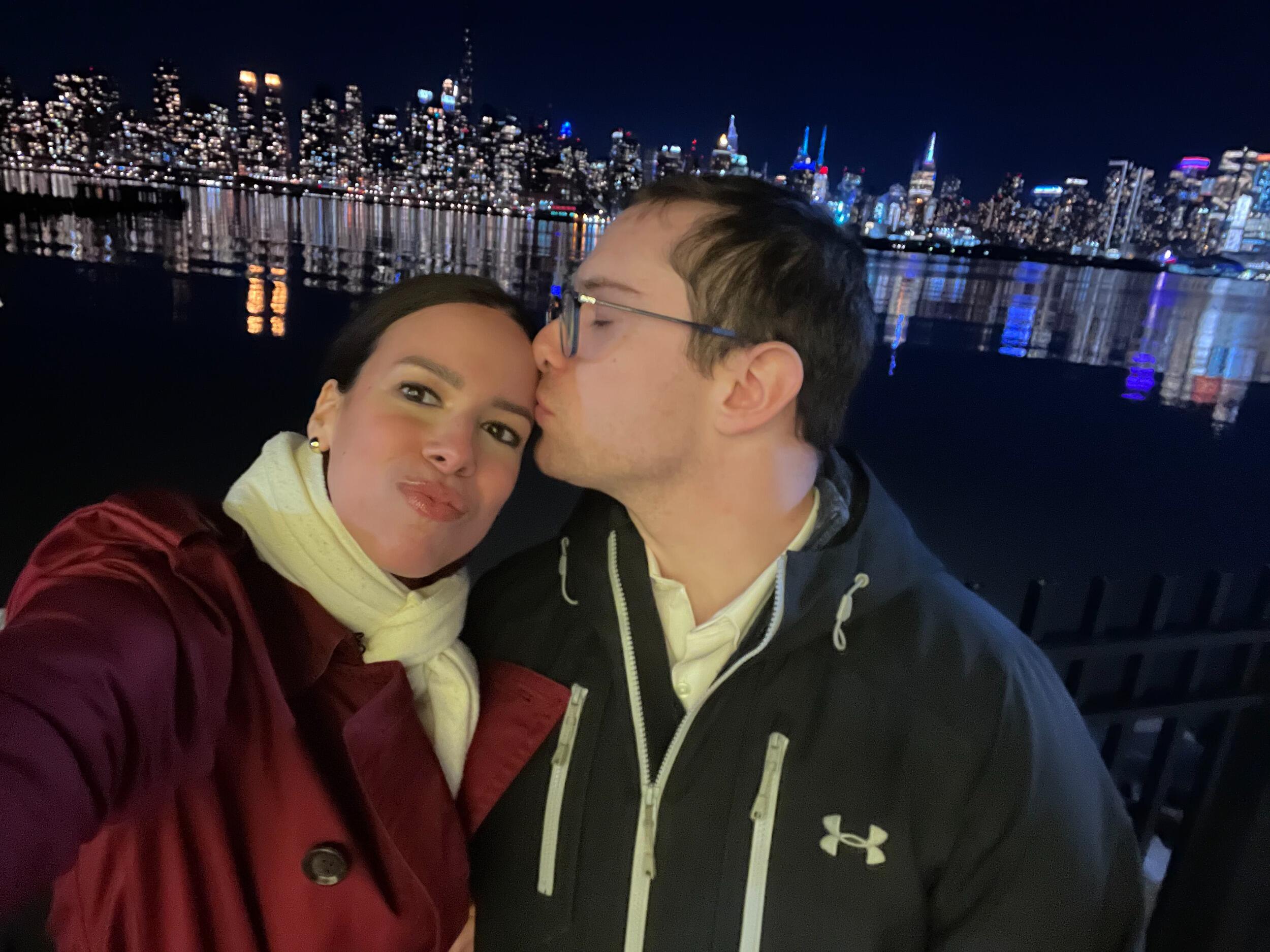 Pre-Valentine's Day in West New York, NJ with the view from Son Cubano. 