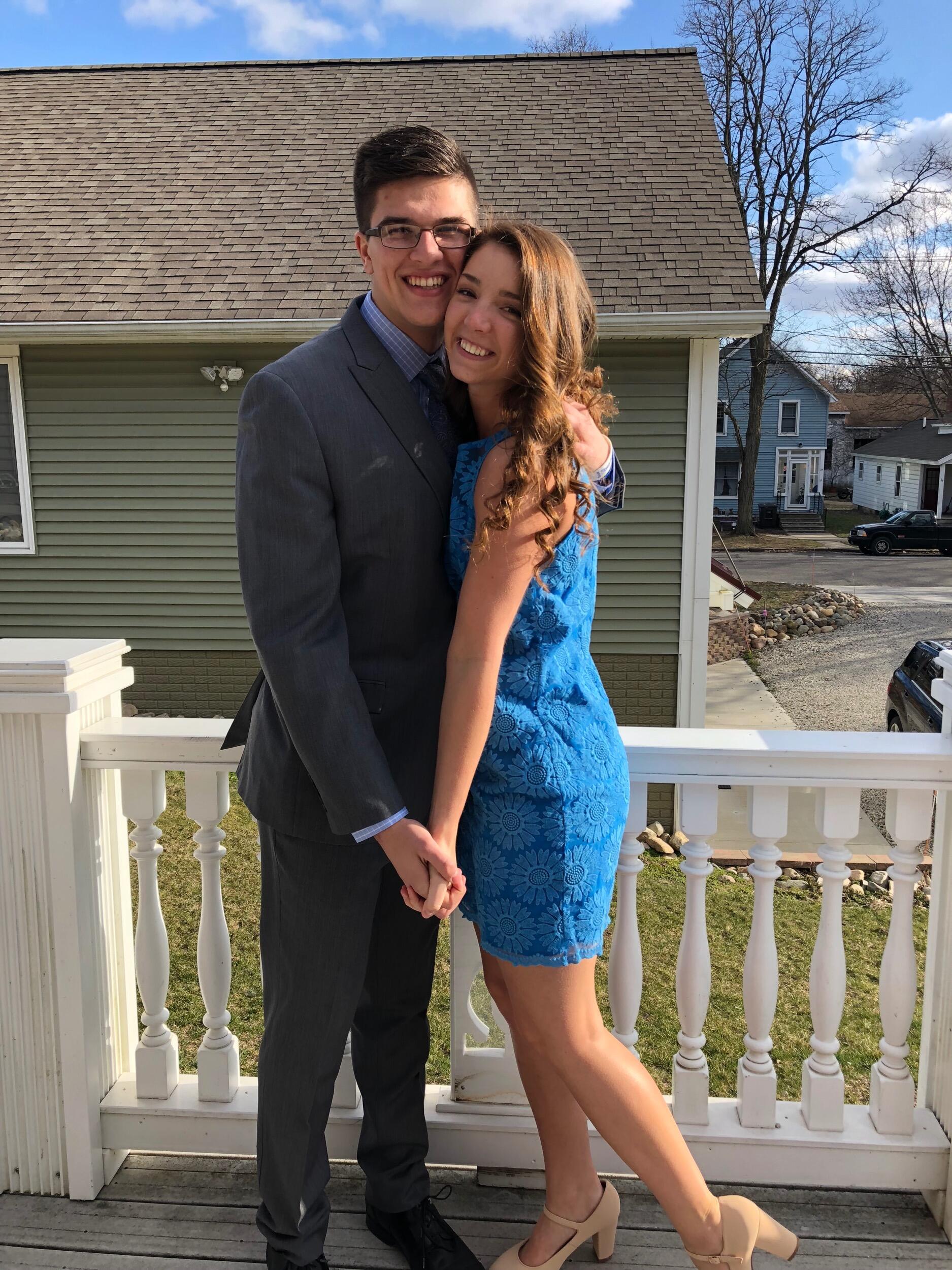 Our first Chi Omega Formal together! The very next day, in the car & after breakfast together, Ben asked Sydney to be his girlfriend on April 8th, 2018... and she said "sure" ;)