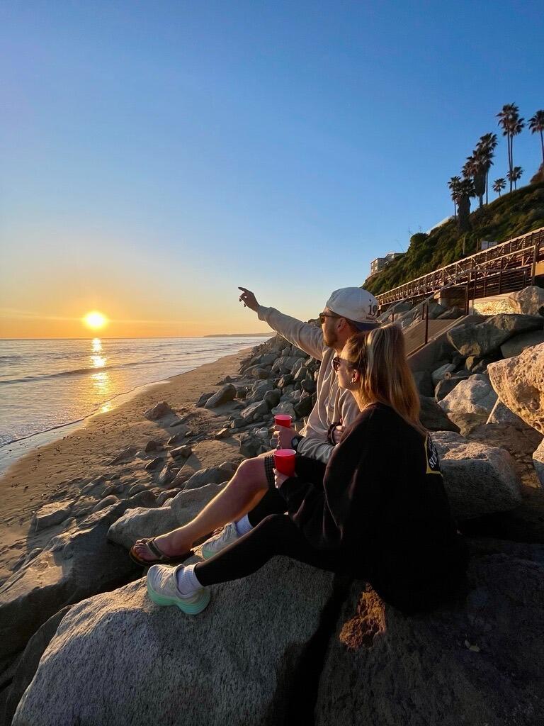 Spent our last night the same way we spent our first night out in California- watching the sunset in our favorite beach spot. 
We hit the road the next morning with a packed car for another cross country trip on Route 10. 