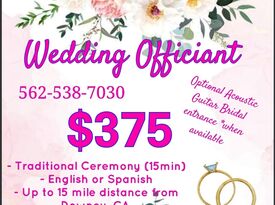 DREY BILINGUAL WEDDING OFFICIANT - Wedding Officiant - Downey, CA - Hero Gallery 1