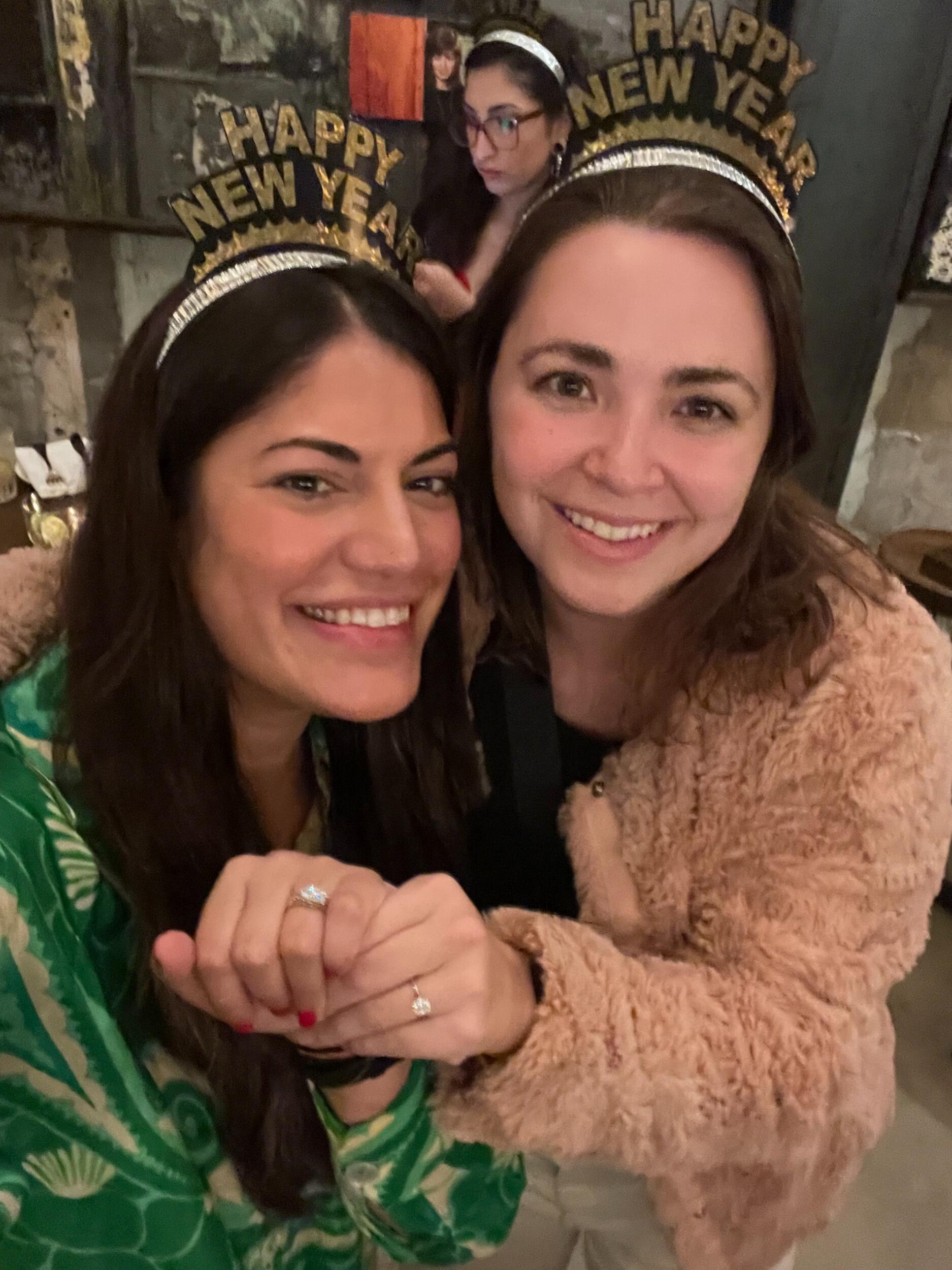 Ringing in New Year's 2024 as fiancées!