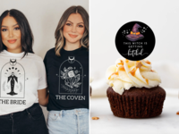 Bachelorette party tshirts and cupcake toppers for witch bachelorette party