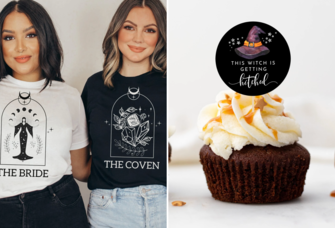 Bachelorette party tshirts and cupcake toppers for witch bachelorette party