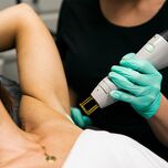 Bride undergoing laser hair removal treatment