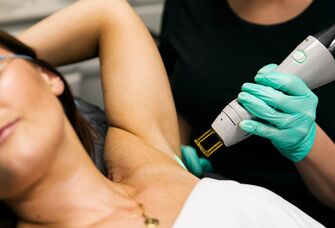 Bride undergoing laser hair removal treatment