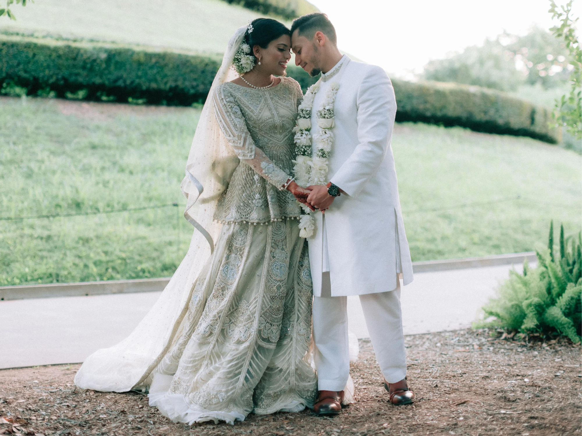 Bride and groom on wedding day planned by Epic Events by Marilyn Indian wedding planner in Houston, Texas