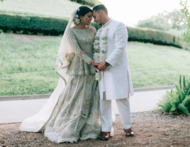 Bride and groom on wedding day planned by Epic Events by Marilyn Indian wedding planner in Houston, Texas