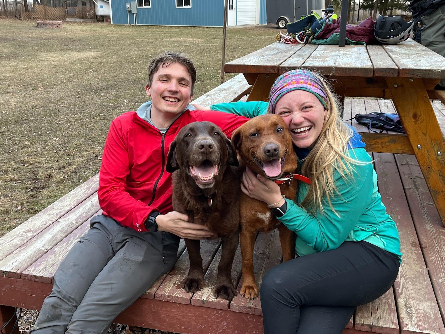 Hangin' with Rocky & Wren - the best way to end an early season day of climbing!