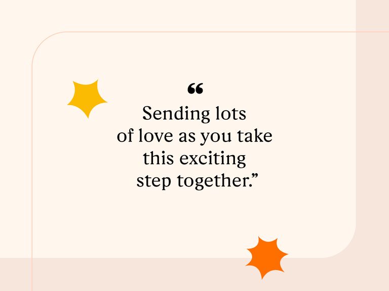 Quote card with short engagement congratulations.